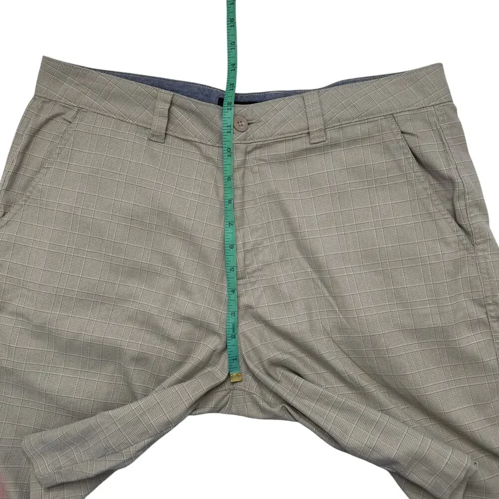 O’NEILL Tan Plaid Walking Chino Woven Shorts Size 36 Mens Preppy Dad